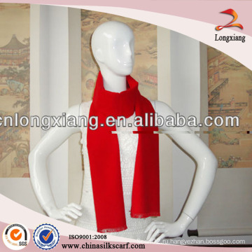 Тканый классический красный гладкий щеткой 100% шелковый кашемировый шарф